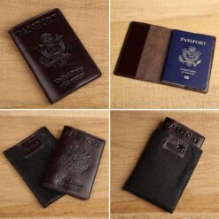 Customised Leather Passport Cover For Men And Women Logo Printing Gifts 3