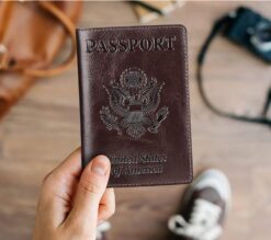 Customised Leather Passport Cover For Men And Women Logo Printing Gifts 4