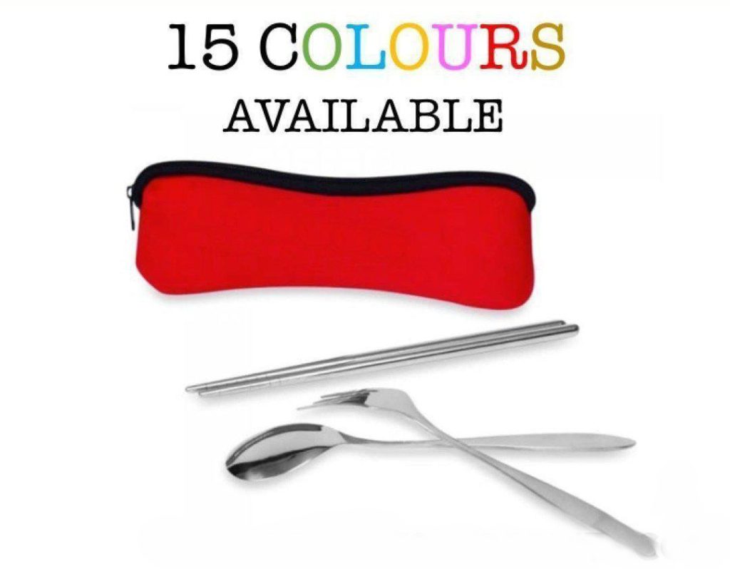 Yellow cutlery pouch, set of 6 pieces. main image 1